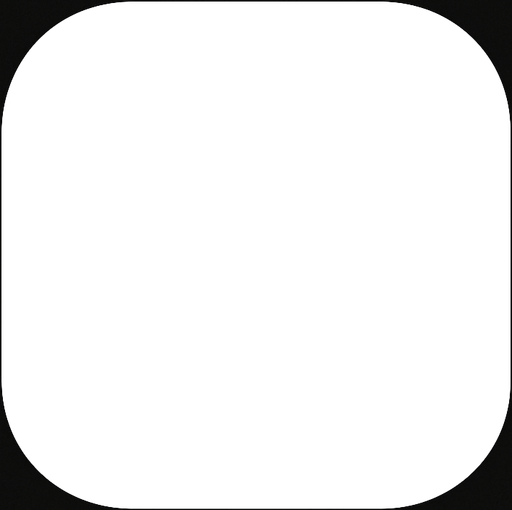 White, rounded square, simple.
In-Game asset.  2d.  High contrast.  No shadows