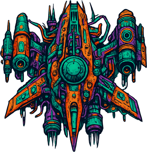crazy spaceship top view.