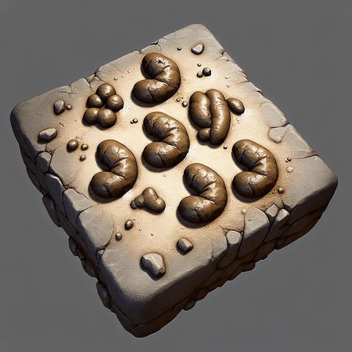 dog shit.
Single Game Texture. In-Game asset. 2d. Blank background. High contrast. No shadows.