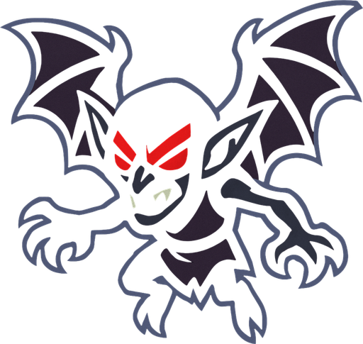 uçan karanlık goblin.
In-Game asset.  2d.  High contrast.  No shadows