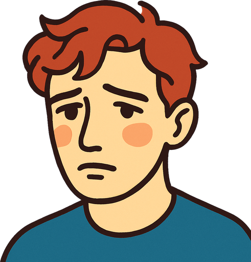 profile photo of a sensitive man.
In-Game asset.  2d.  High contrast.  No shadows