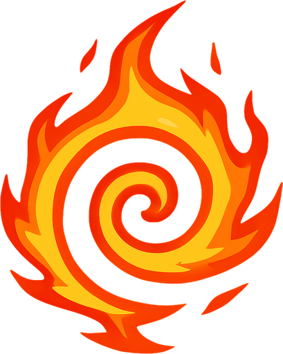 Alev spiral parçacık.
In-Game asset.  2d.  High contrast.  No shadows