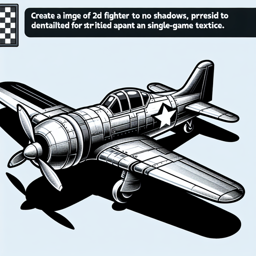 Fighter plane.
Single Game Texture. In-Game asset. 2d. Blank background. High contrast. No shadows.