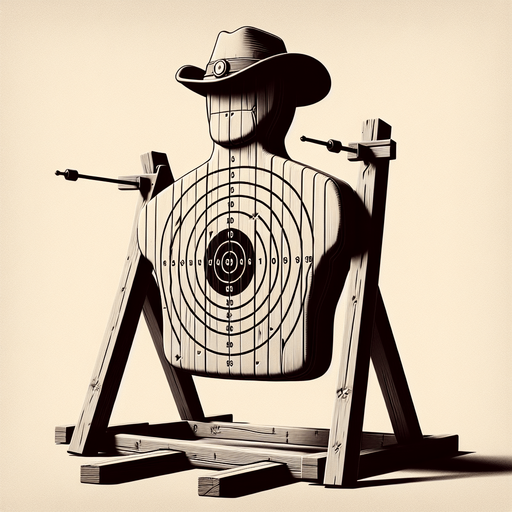western target dummy.
Single Game Texture. In-Game asset. 2d. Blank background. High contrast. No shadows.