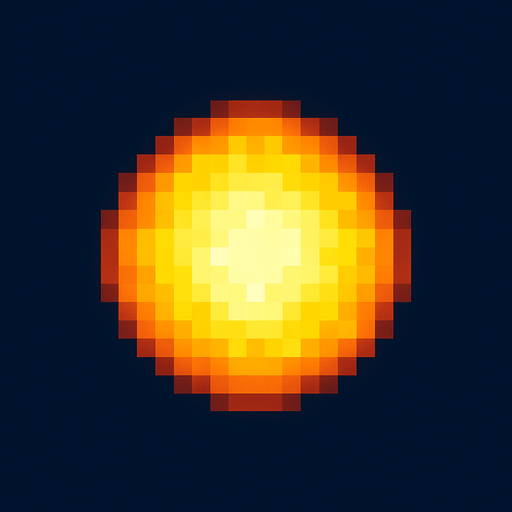 bola de luz de pixeles.
In-Game asset.  2d.  High contrast.  No shadows