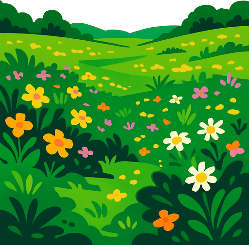 meadow.
In-Game asset.  2d.  High contrast.  No shadows