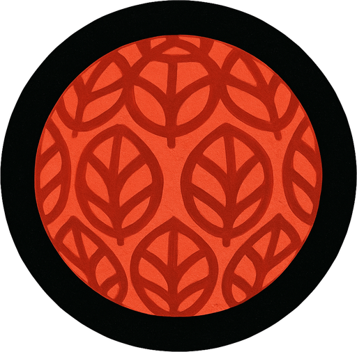 PATTERNED RED BALL WITH BLACK COVER AROUND.
In-Game asset.  2d.  High contrast.  No shadows