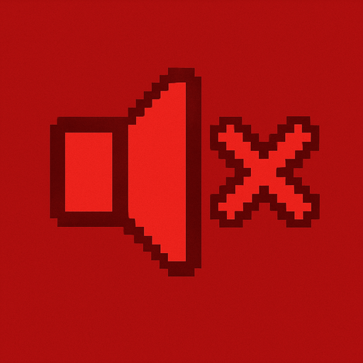 Pixelart mute x, red only x. 2d.
In-Game asset.  2d.  High contrast.  No shadows