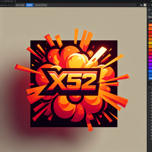 爆炸，里面有“X512”的字样,暖色调.
Single Game Texture. In-Game asset. 2d. Blank background. High contrast. No shadows.
