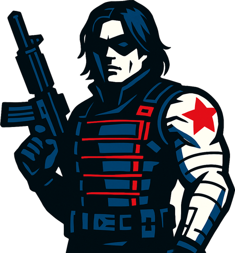 winter soldier.
In-Game asset.  2d.  High contrast.  No shadows
