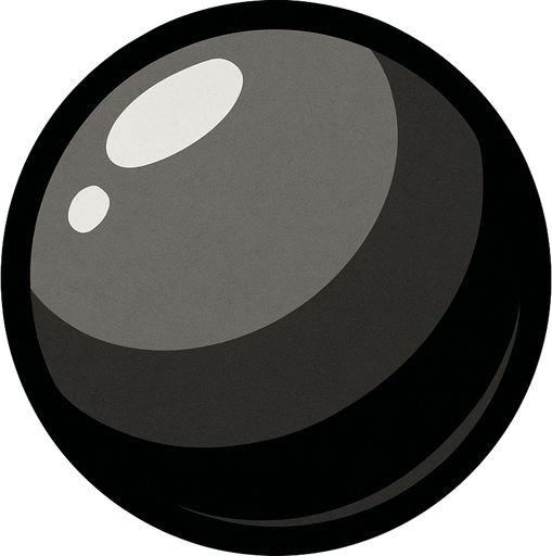 Grey black ball.
In-Game asset.  2d.  High contrast.  No shadows