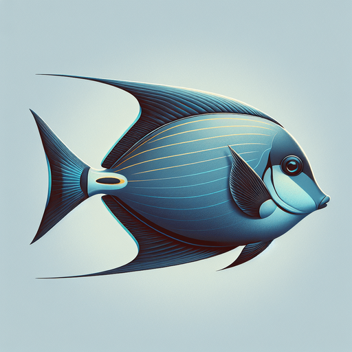 A realistic surgeonfish swiming to the right.
Single Game Texture. In-Game asset. 2d. Blank background. High contrast. No shadows.