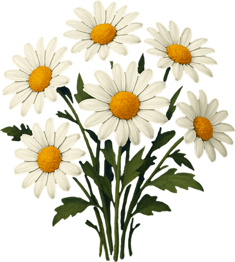 Daisy Bouquet Realistic.
In-Game asset.  2d.  High contrast.  No shadows