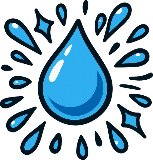 Su damlası patlama parçacık.
In-Game asset.  2d.  High contrast.  No shadows