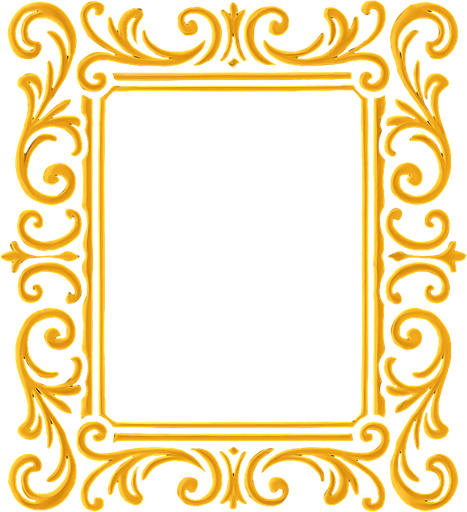 Süslü çerçeve kenarları dikdörtgen.
In-Game asset.  2d.  High contrast.  No shadows