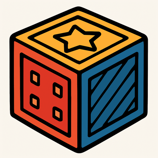 cube.
In-Game asset.  2d.  High contrast.  No shadows