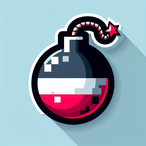 A bomb.
Single Game Texture. In-Game asset. 2d. Blank background. High contrast. No shadows.