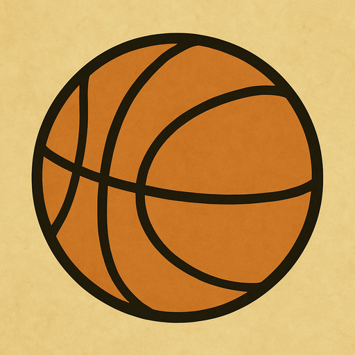 Basketball ball professor Layton game style.
In-Game asset.  2d.  High contrast.  No shadows