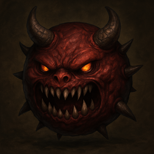 un demonio bola en 2d con un estilo semi realista.
In-Game asset