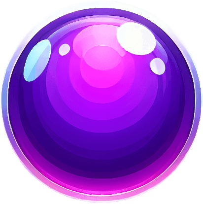 Purple laser ball. Bubble shooter game. Powerup ball.
Single Game Texture. In-Game asset. 2d. Blank background. High contrast. No shadows.