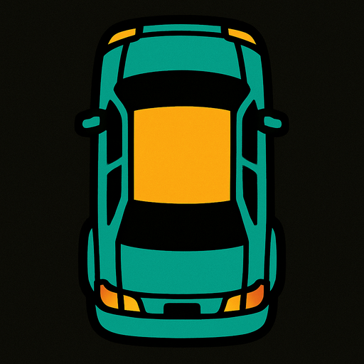 üstten görünümlü araba yap.
In-Game asset.  2d.  High contrast.  No shadows