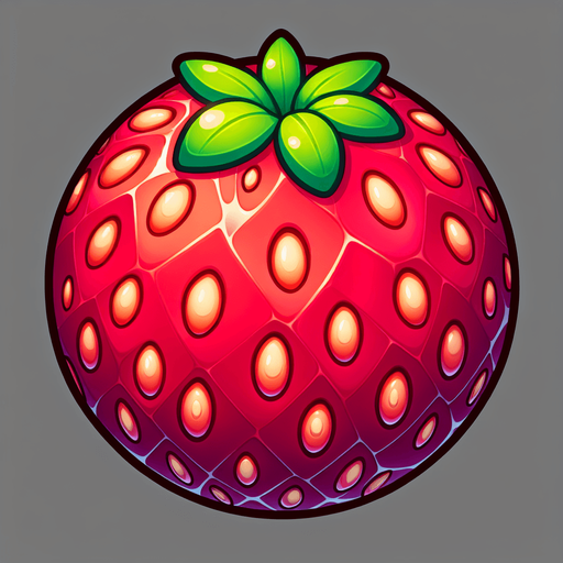 çilek.
Single Game Texture. In-Game asset. 2d. Blank background. High contrast. No shadows.