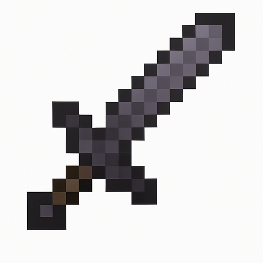 netherite sword.
In-Game asset.  2d.  High contrast.  No shadows