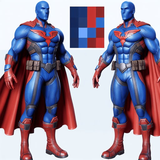 Superman.
Single Game Texture.  In-Game asset.  2d.  Blank background.  High contrast.  No shadows