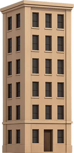 building. No background. Transparent background. Blank background. No shadows. 2d. In-Game asset. flat