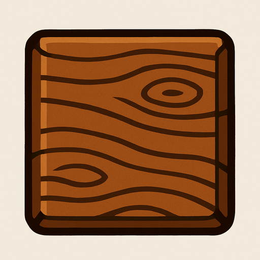 kahverengi kare.
In-Game asset.  2d.  High contrast.  No shadows