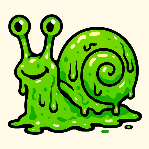 slimeSnail.
2d.  High contrast.  No shadows