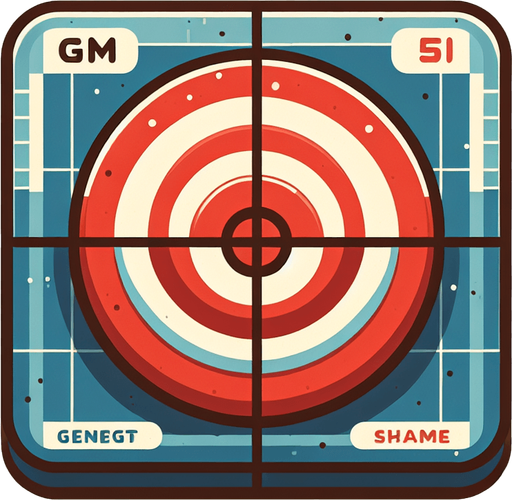 Мишен.
Single Game Texture. In-Game asset. 2d. Blank background. High contrast. No shadows.
