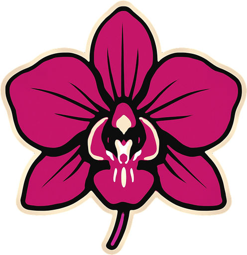 orquidea.
In-Game asset.  2d.  High contrast.  No shadows