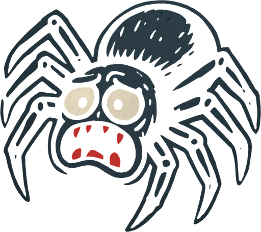 araña miedo.
In-Game asset.  2d.  High contrast.  No shadows