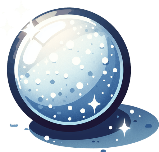 a snowball with magical powder, cartoon Single Game Texture. In-Game asset. 2d. Blank background. High contrast. No shadows.