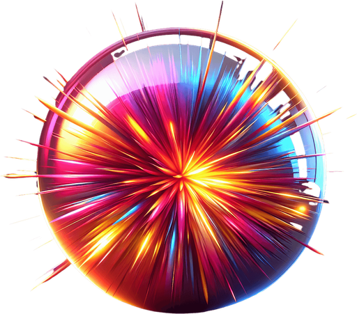 Circular ball projectile from a video game. No background.