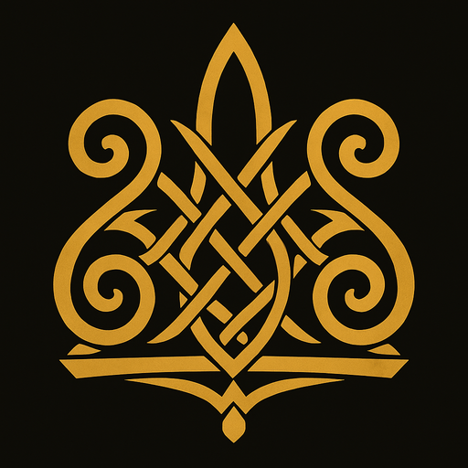 Golden ornoment LOTR style.
In-Game asset.  2d.  High contrast.  No shadows