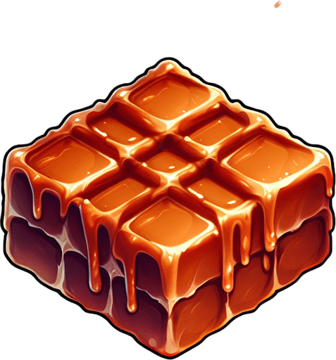 Toffee.
Single Game Texture. In-Game asset. 2d. Blank background. High contrast. No shadows.