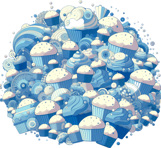 Simple and beautiful Muffin World..
2d background picture, simple, minimalistic, cute, Pastellfarben, blue