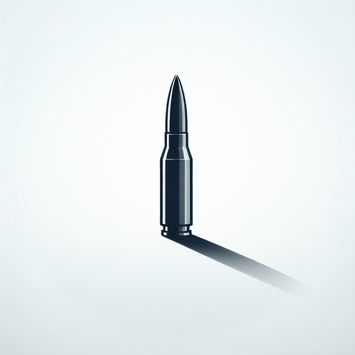 Bullet.
Single Game Texture.  In-Game asset.  2d.  Blank background.  High contrast.  No shadows