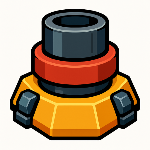 a 2d turret base.
In-Game asset.  2d.  High contrast.  No shadows
