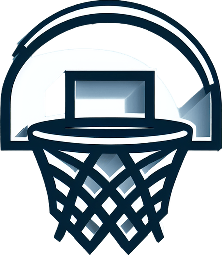 basketball hoop.
Single Game Texture. In-Game asset. 2d. Blank background. High contrast. No shadows.