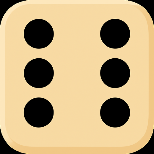 Zar 6 olsun. İçindeki deliklerin içi dolu siyah olsun.