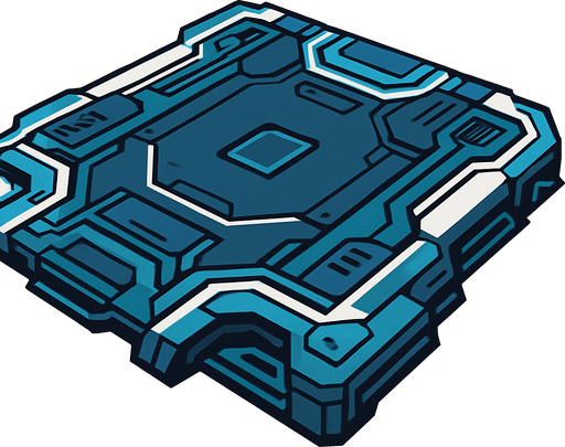 futuristic robotic ground.
In-Game asset.  2d.  High contrast.  No shadows