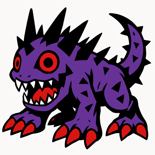 Digimon Virus terrestre.
In-Game asset.  2d.  High contrast.  No shadows