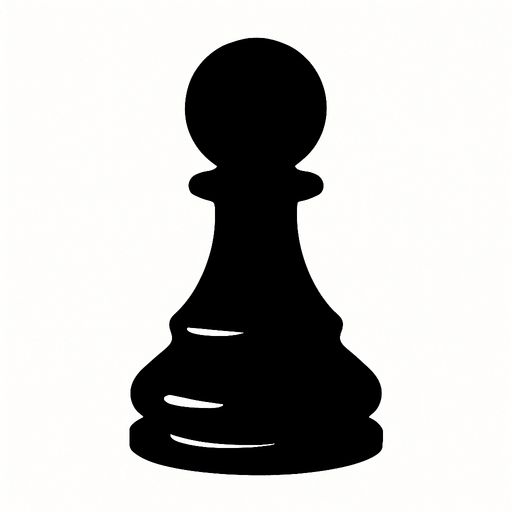 siyah piyon.
In-Game asset.  2d.  High contrast.  No shadows