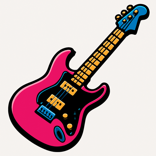 Guitarra electrica.
In-Game asset.  2d.  High contrast.  No shadows