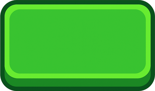 green rectangle-shaped pressable button.
In-Game asset.  2d.  High contrast.  No shadows