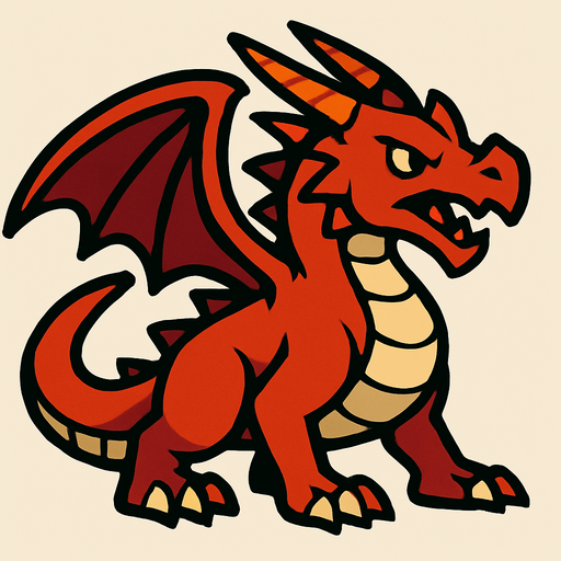 Dragon.
In-Game asset.  2d.  High contrast.  No shadows