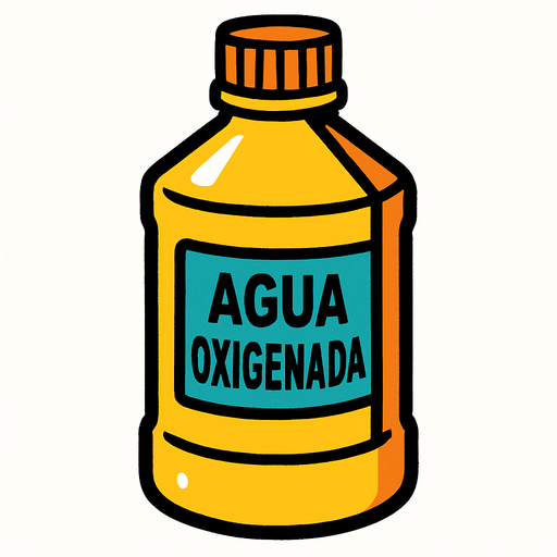 Un bote de agua oxigenada.
In-Game asset.  2d.  High contrast.  No shadows